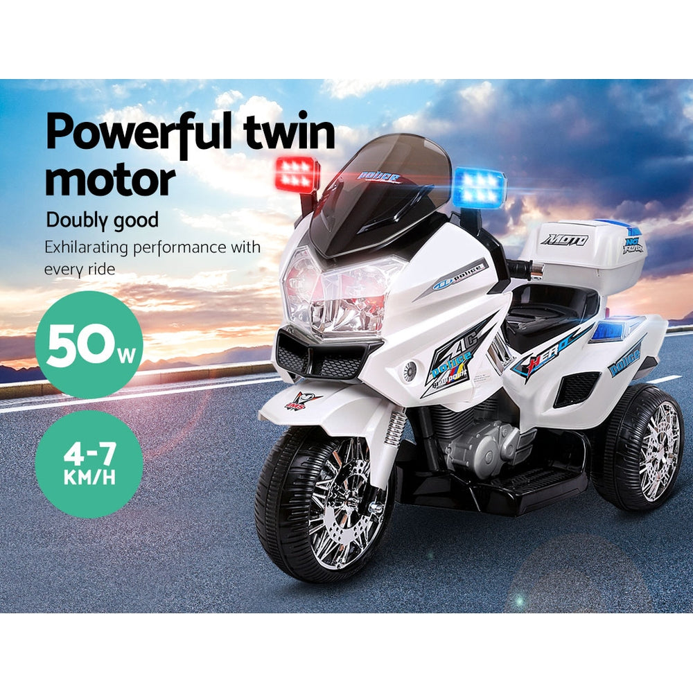 S1K Kids Electric Ride On Police Car BMW-Inspired 6V White