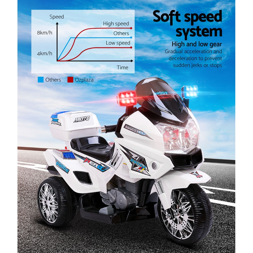 S1K Kids Electric Ride On Police Car BMW-Inspired 6V White