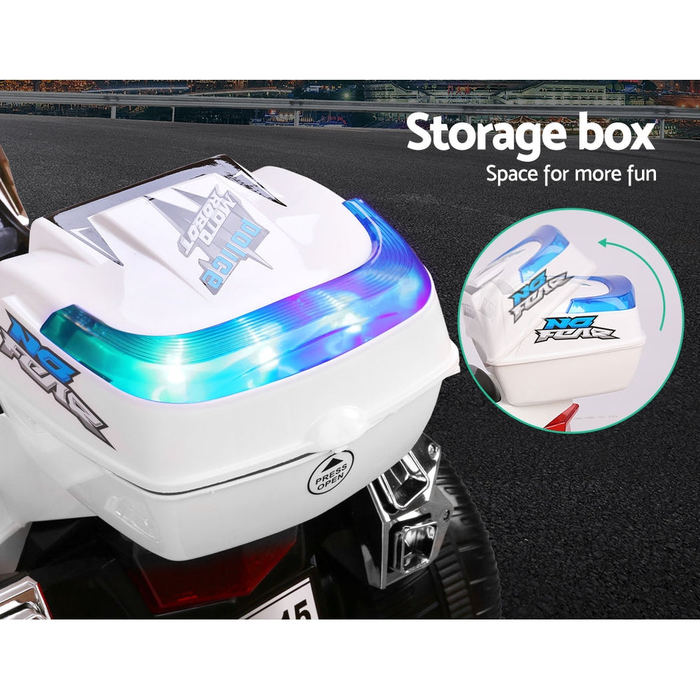 S1K Kids Electric Ride On Police Car BMW-Inspired 6V White