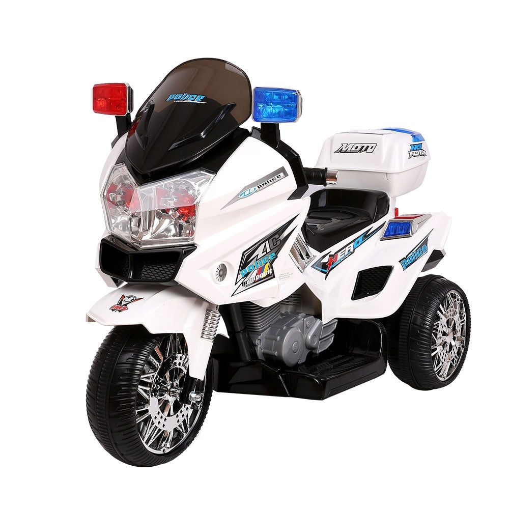 Rigo Kids Electric Ride On Police Car 6V White