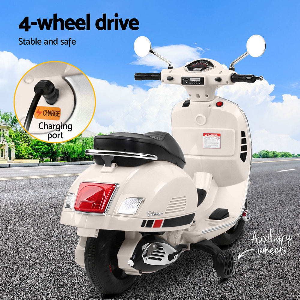 Vespa GTS Kids Electric Ride-On Motorbike White