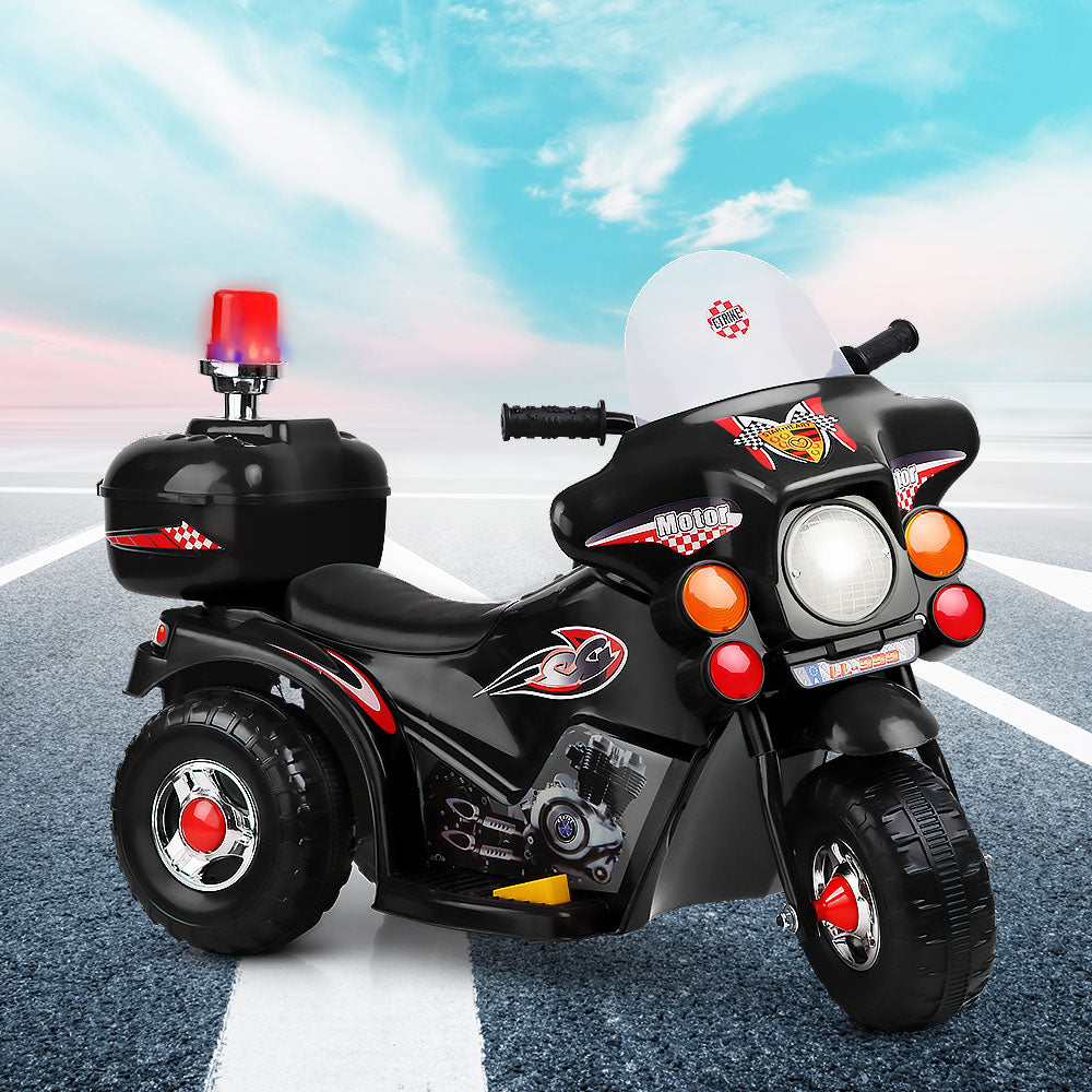 Rigo Kids 6V Electric Police Motorcycle Black