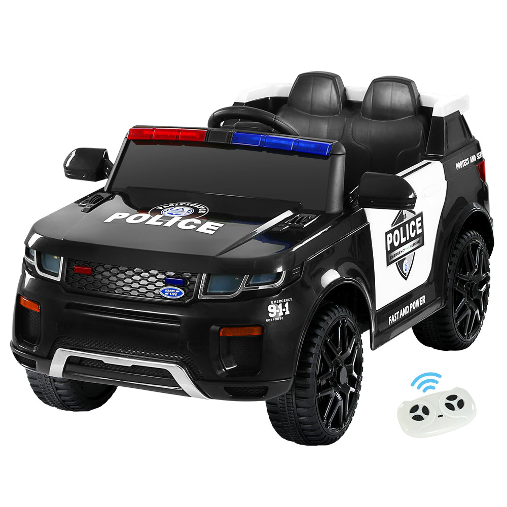 Rigo Kids Police Ride On Car Electric Black White