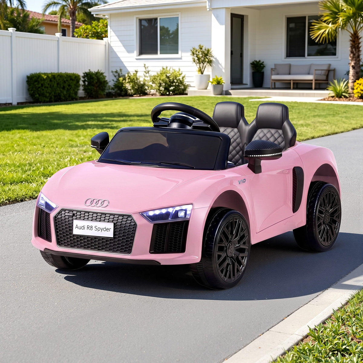 Audi R8 Licensed Kids Electric Ride On Car Pink