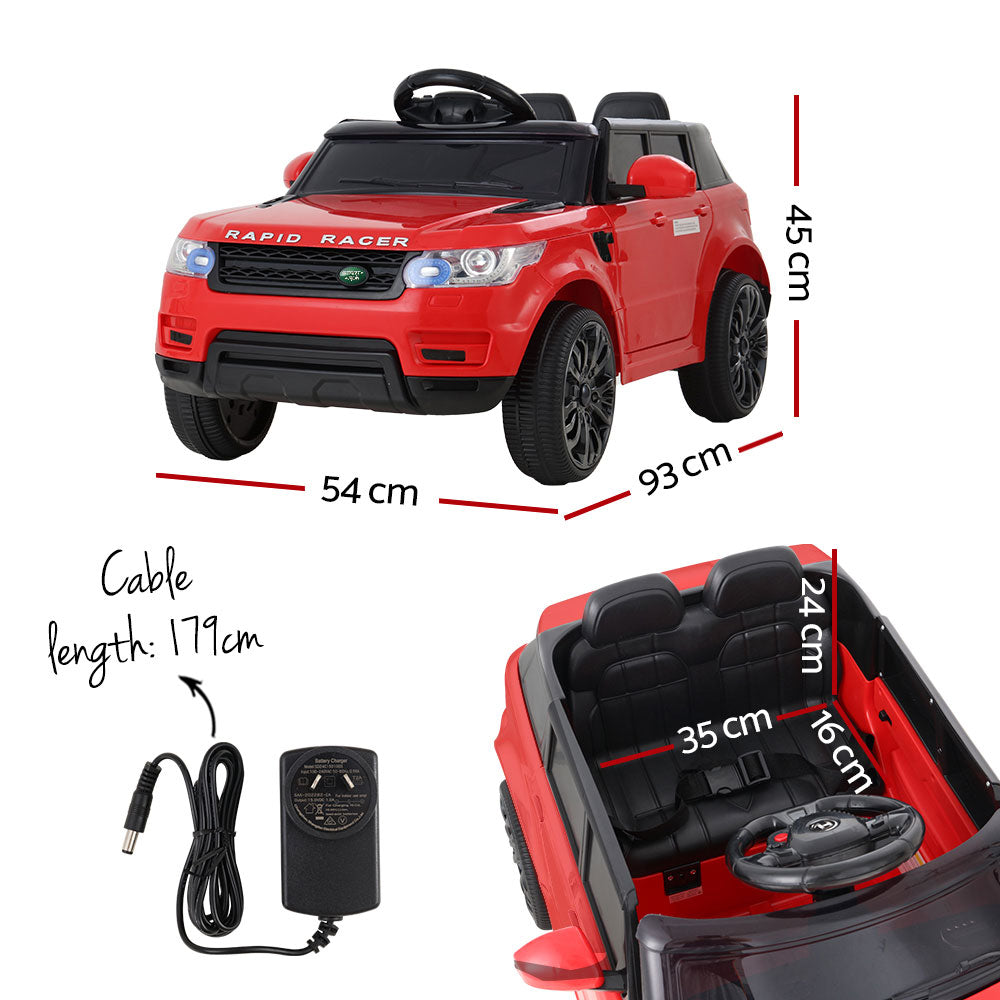 Rigo Kids Electric Ride On Car 12V Red SUV Range Rover-Inspired Remote