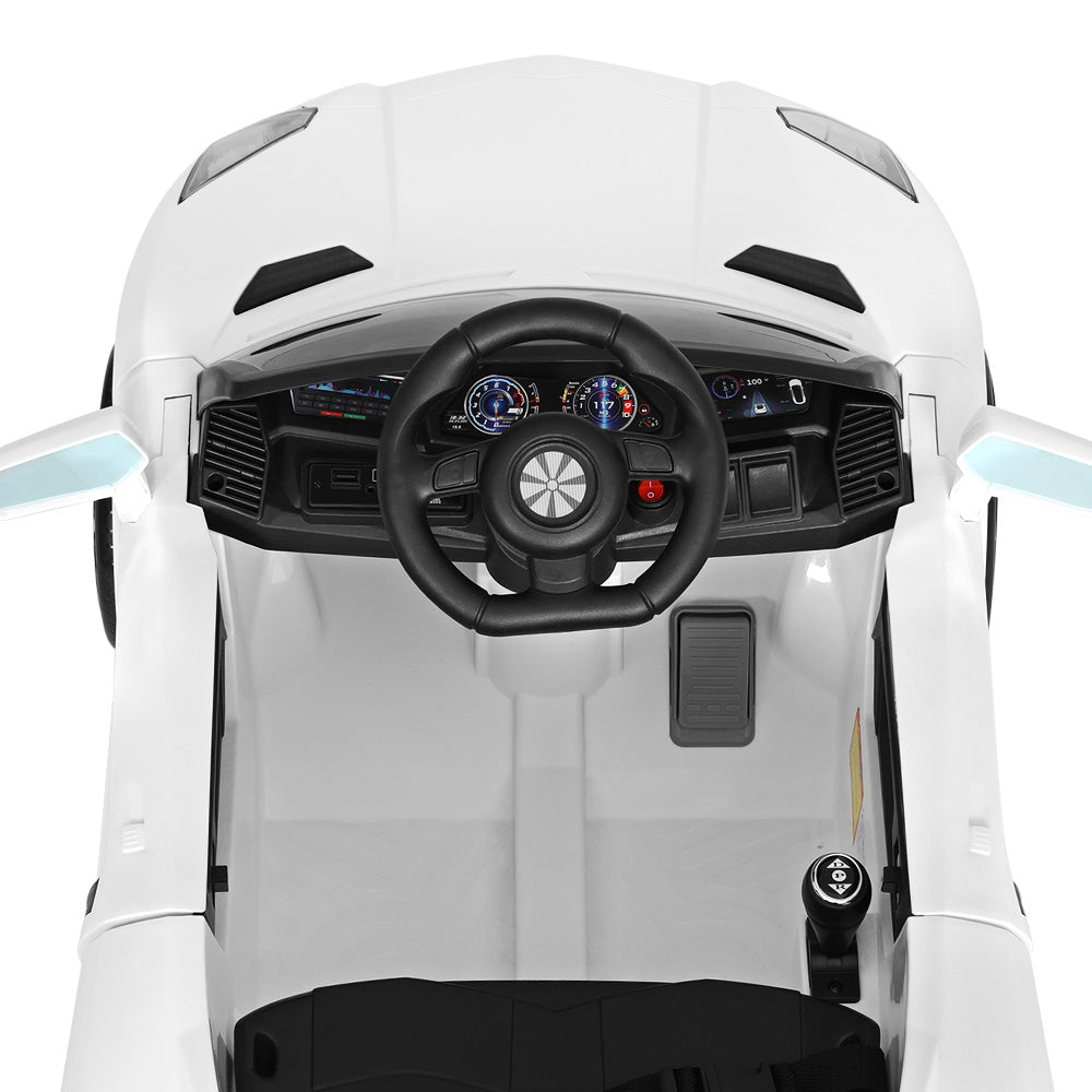 Rigo Kids 12V Electric Ride-On Car Ferrari-Inspired White