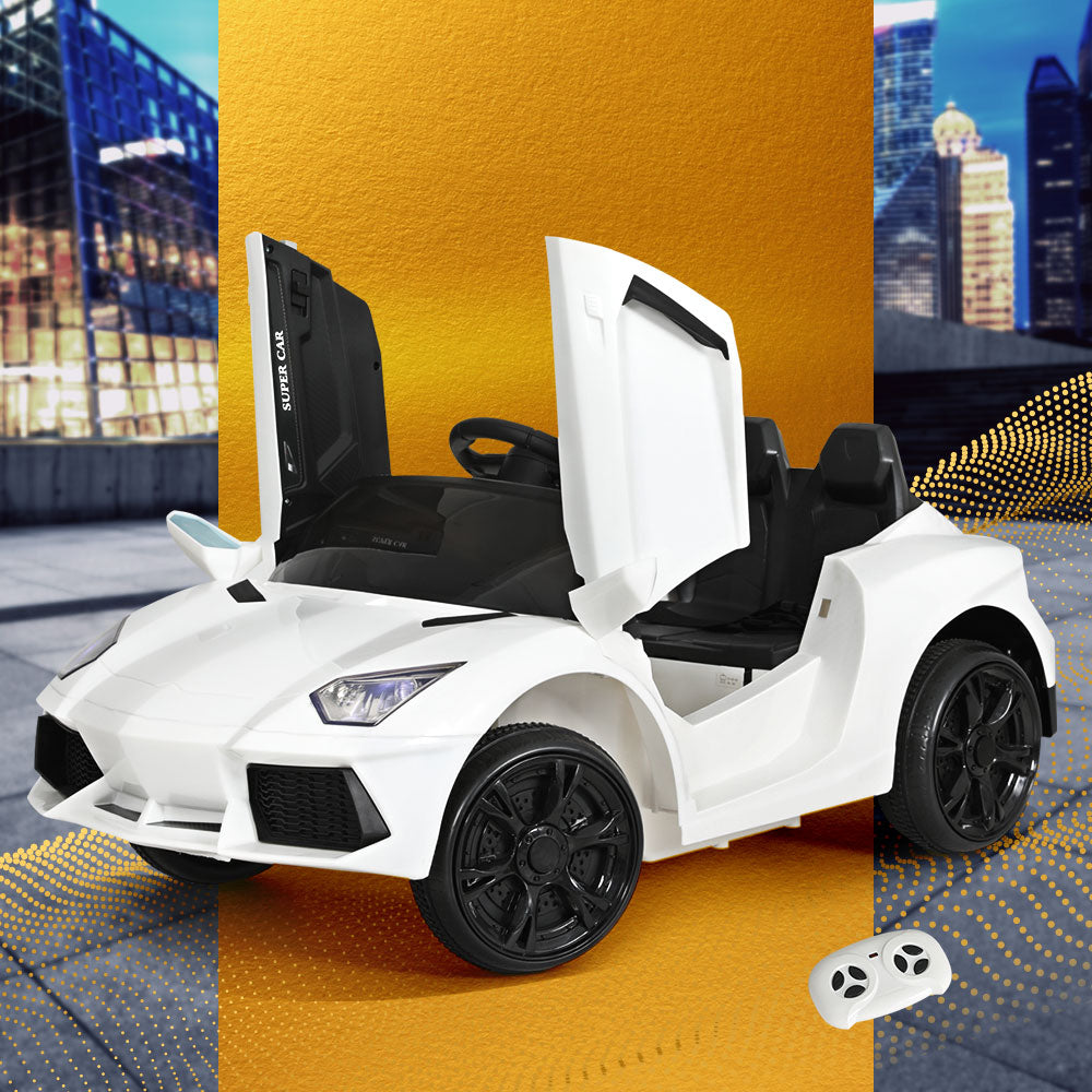 Rigo Kids 12V Electric Ride-On Car Ferrari-Inspired White