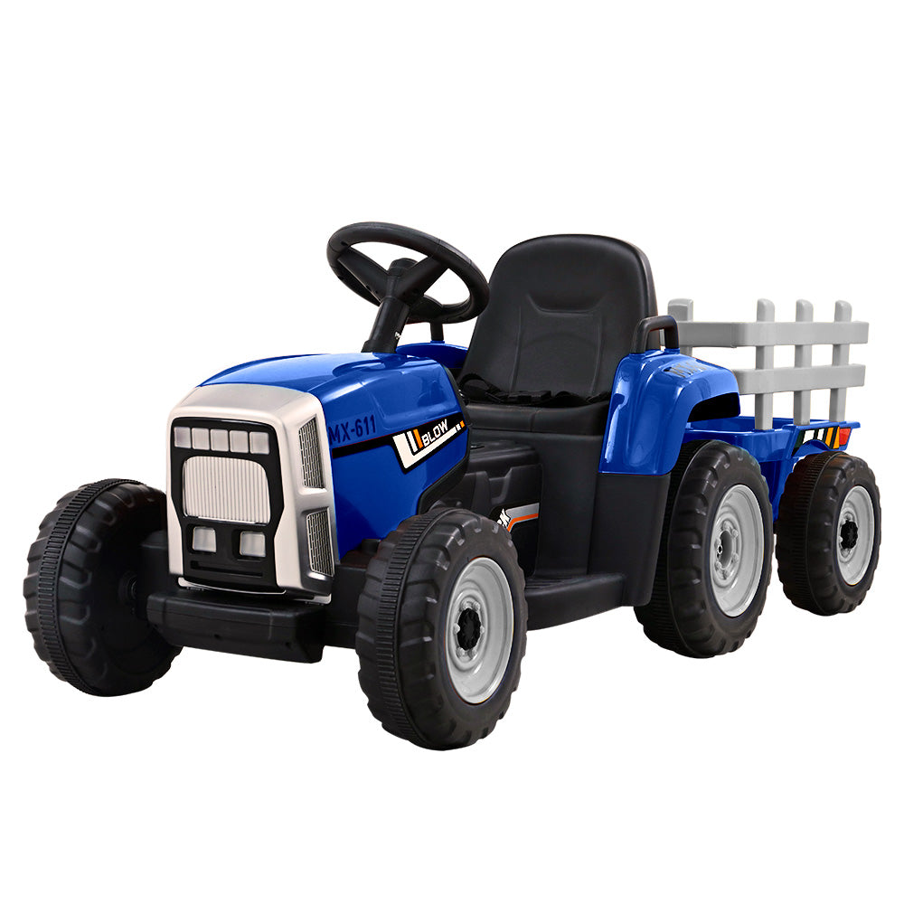 Rigo Kids 12V Electric Ride-On Tractor Blue