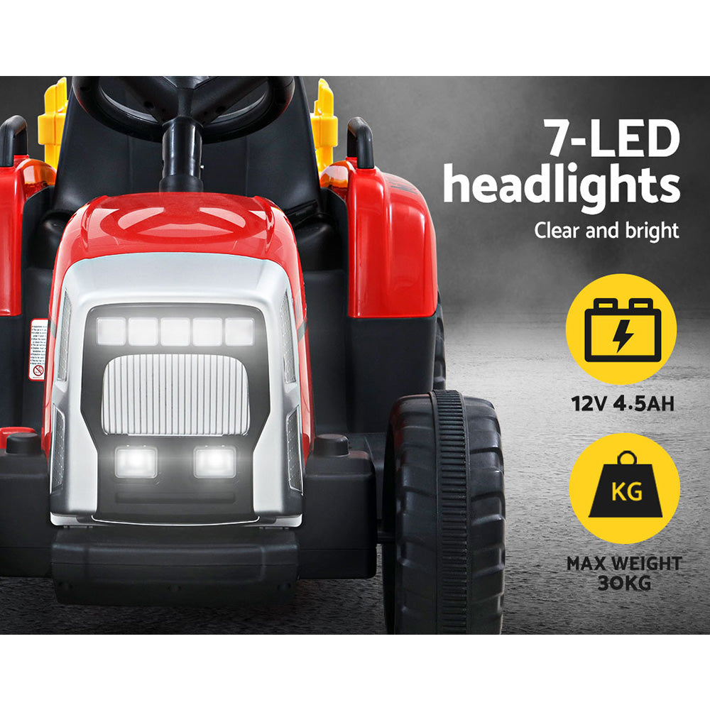 Rigo 12V Kids Electric Ride-On Tractor Red