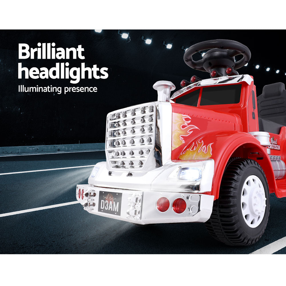 Rigo Kids 6V Electric Ride-On Truck Red