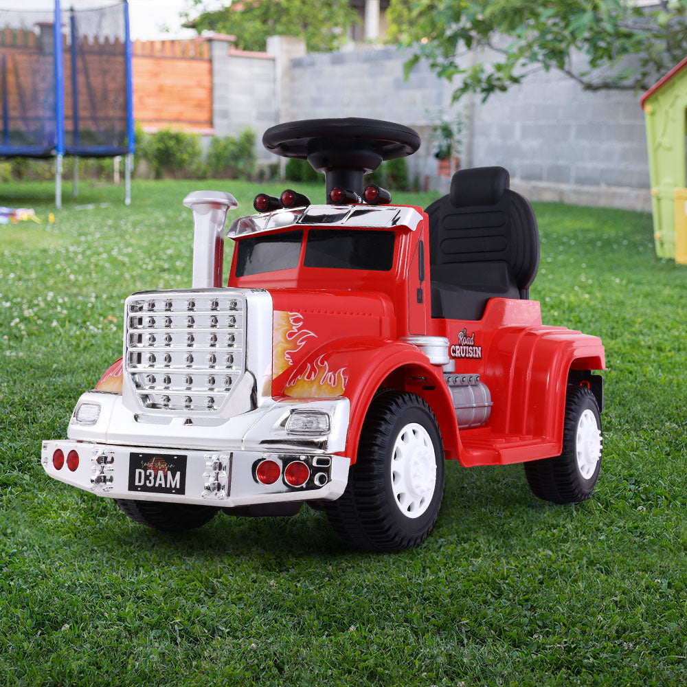 Rigo Kids 6V Electric Ride-On Truck Red
