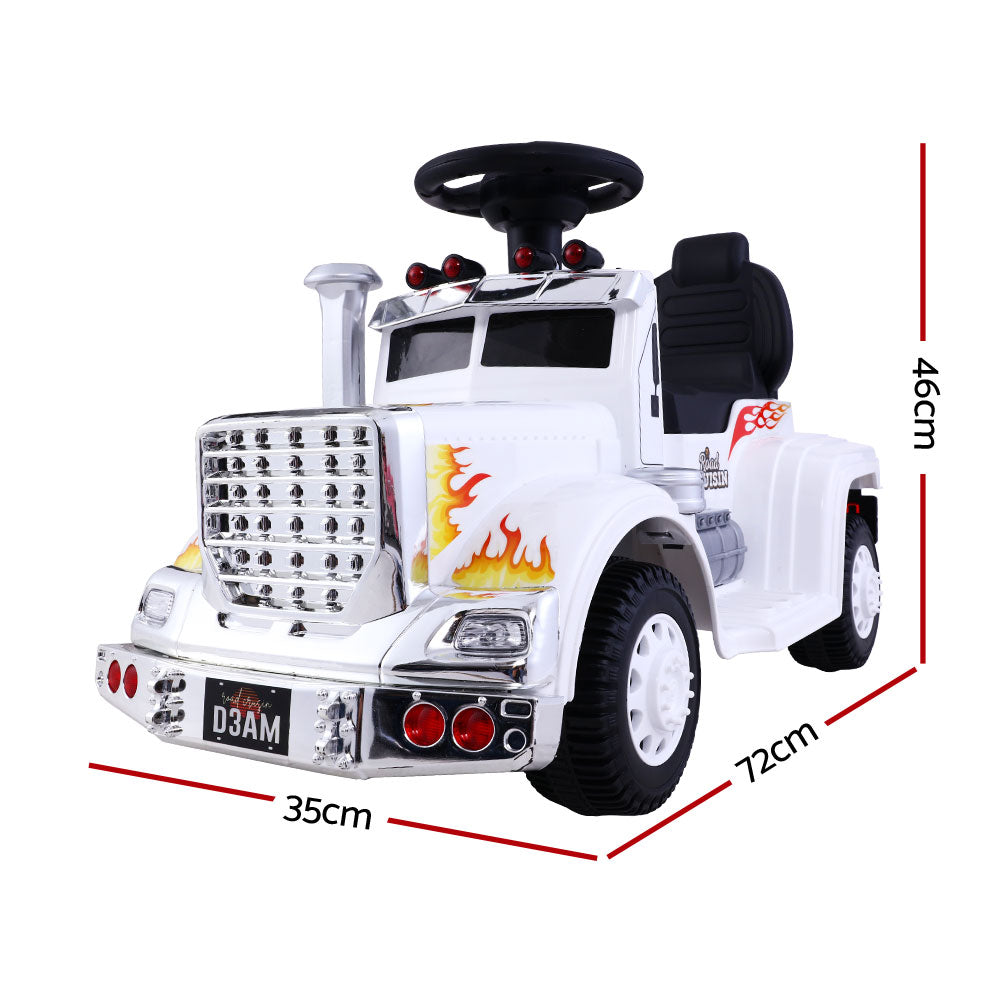 Rigo Kids Electric Ride-On Truck 6V White