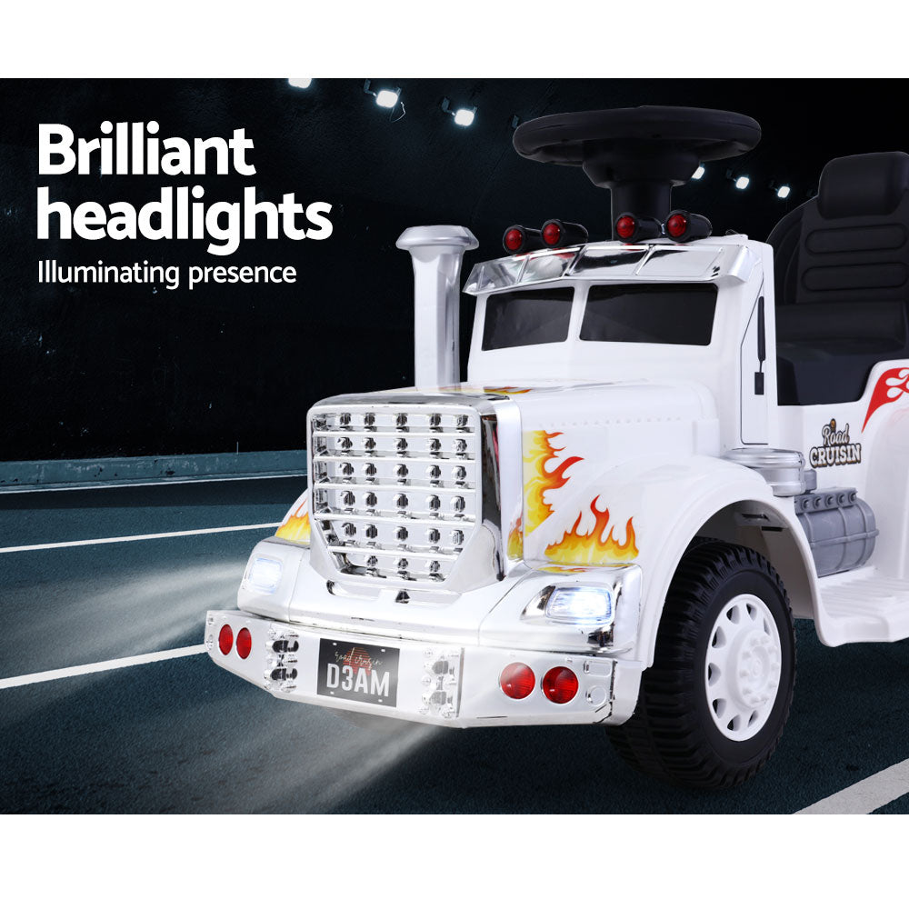 Rigo Kids Electric Ride-On Truck 6V White