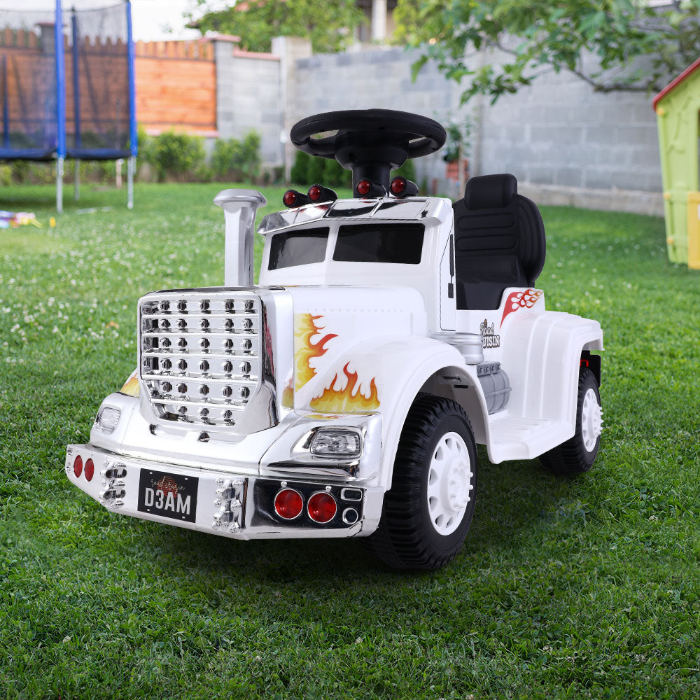 Rigo Kids Electric Ride-On Truck 6V White