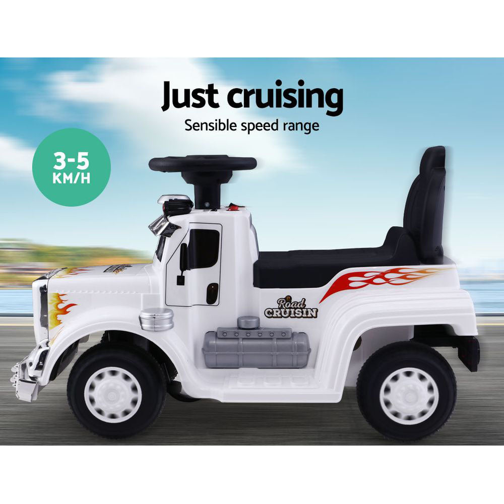 Rigo Kids Electric Ride-On Truck 6V White