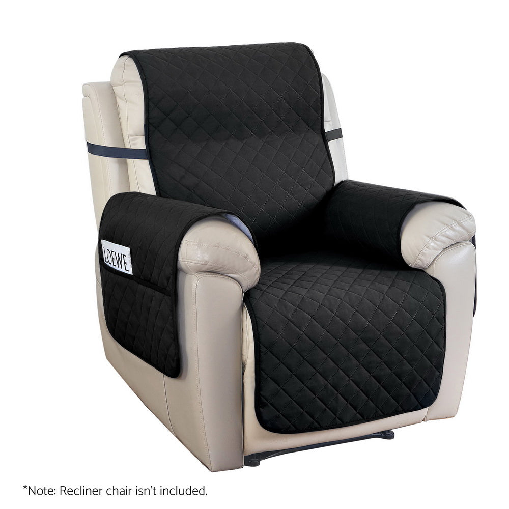 Artiss Recliner Chair Cover 1-Seater Water Repellent Non Slip Black