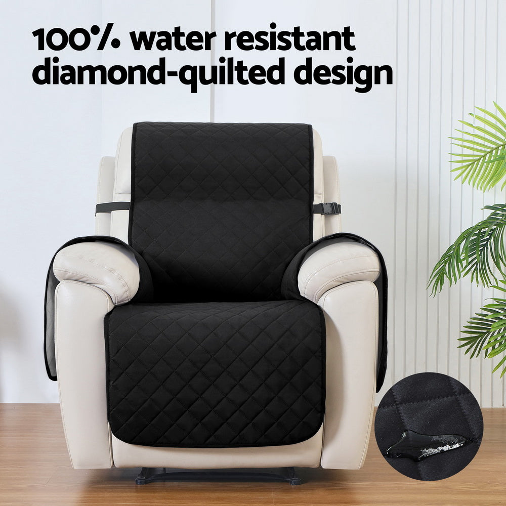Artiss 1-Seater Recliner Chair Cover Water Resistant Black