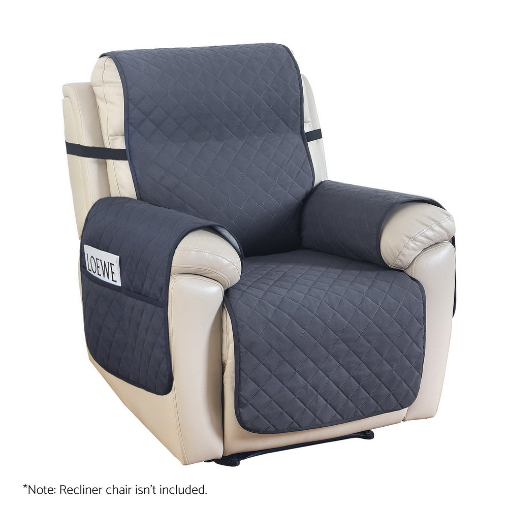 Artiss Recliner Chair Cover 1 Seater Non Slip Grey