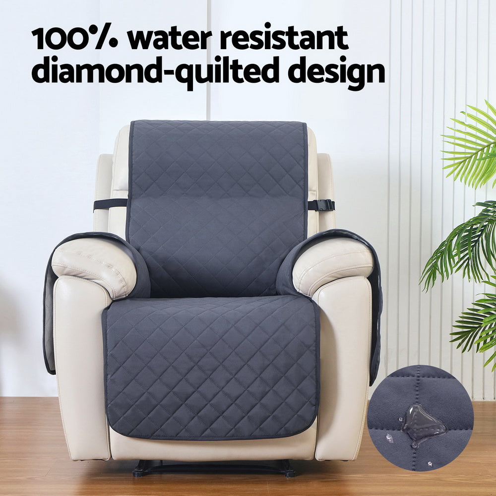 Artiss 1-Seater Recliner Chair Cover Water Resistant Grey