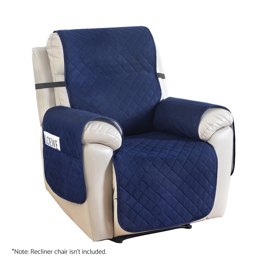 Artiss Recliner Chair Cover Water Repellent Slipcover, Navy Blue