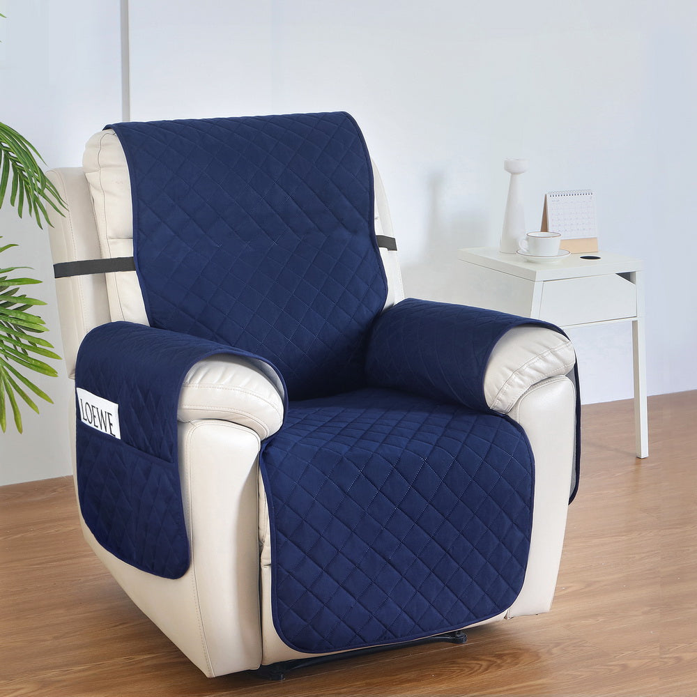 Navy Recliner Chair Cover 1-Seater Water Resistant