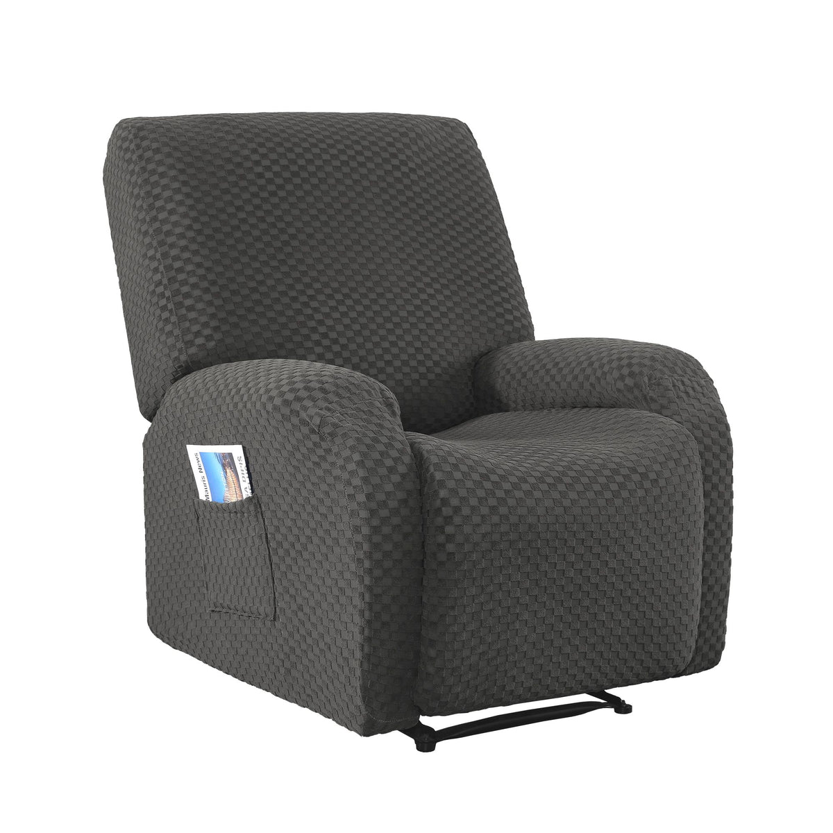Artiss Recliner Chair Cover with Storage Side Pockets Grey Fabric