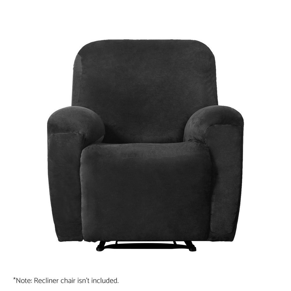 Artiss Velvet Recliner Chair Cover 1-Seater Black