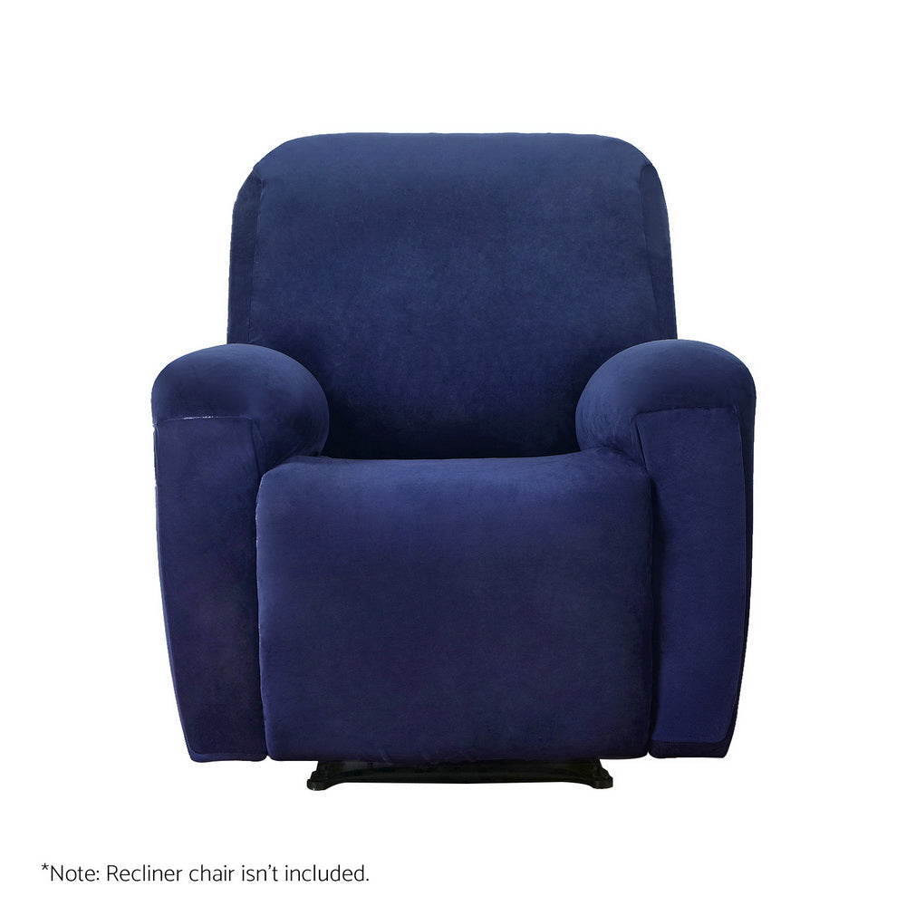 Artiss 1-Seater Recliner Chair Cover Velvet Navy