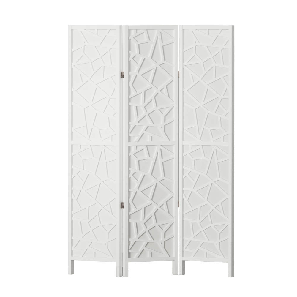 Clover 3-Panel Room Divider Screen 122x170cm White