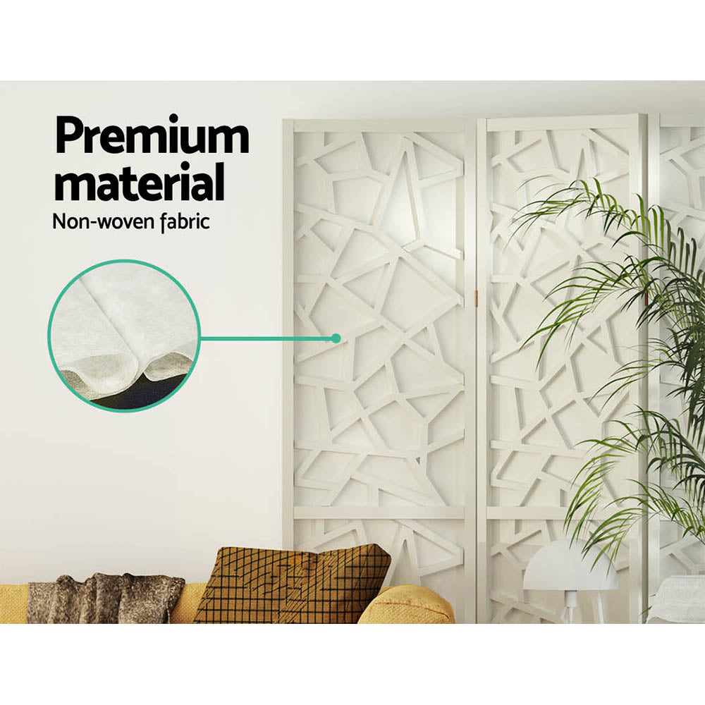 Clover 3-Panel Room Divider Screen 122x170cm White