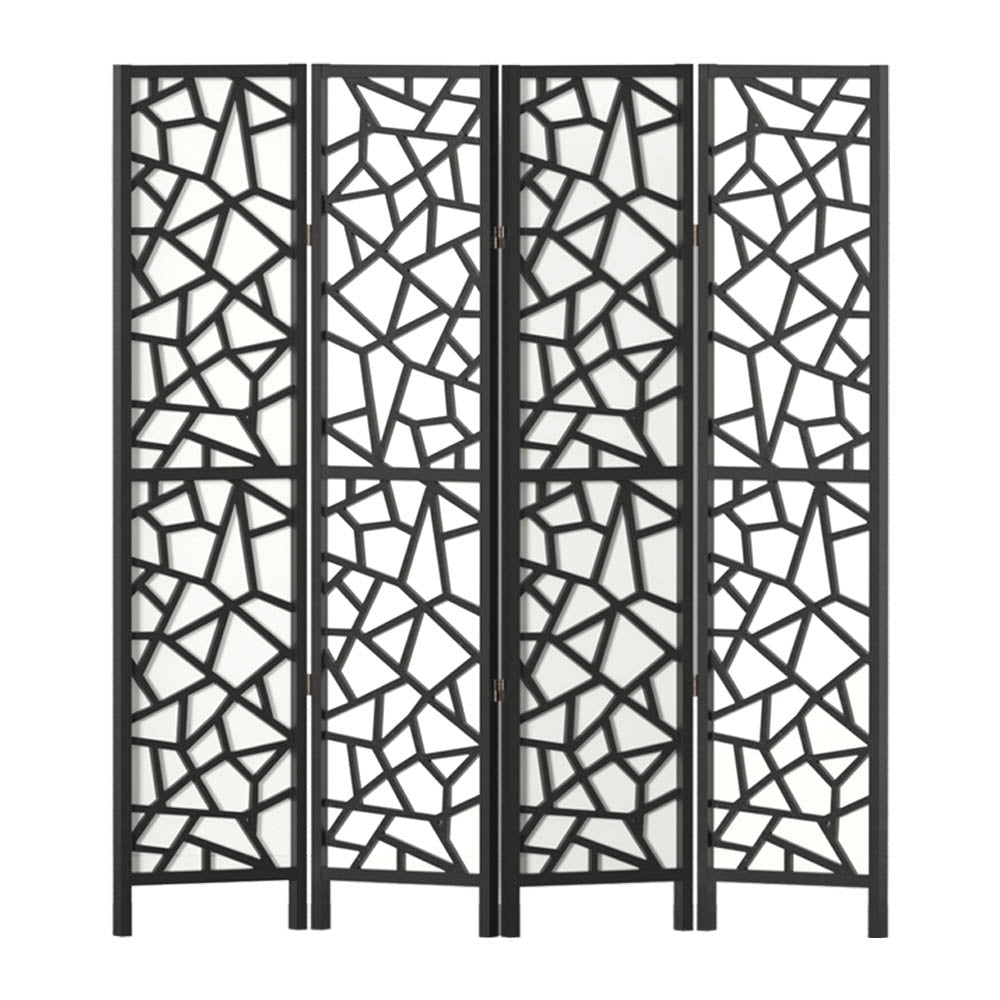 Clover 4-Panel Room Divider Screen Black 162x170cm