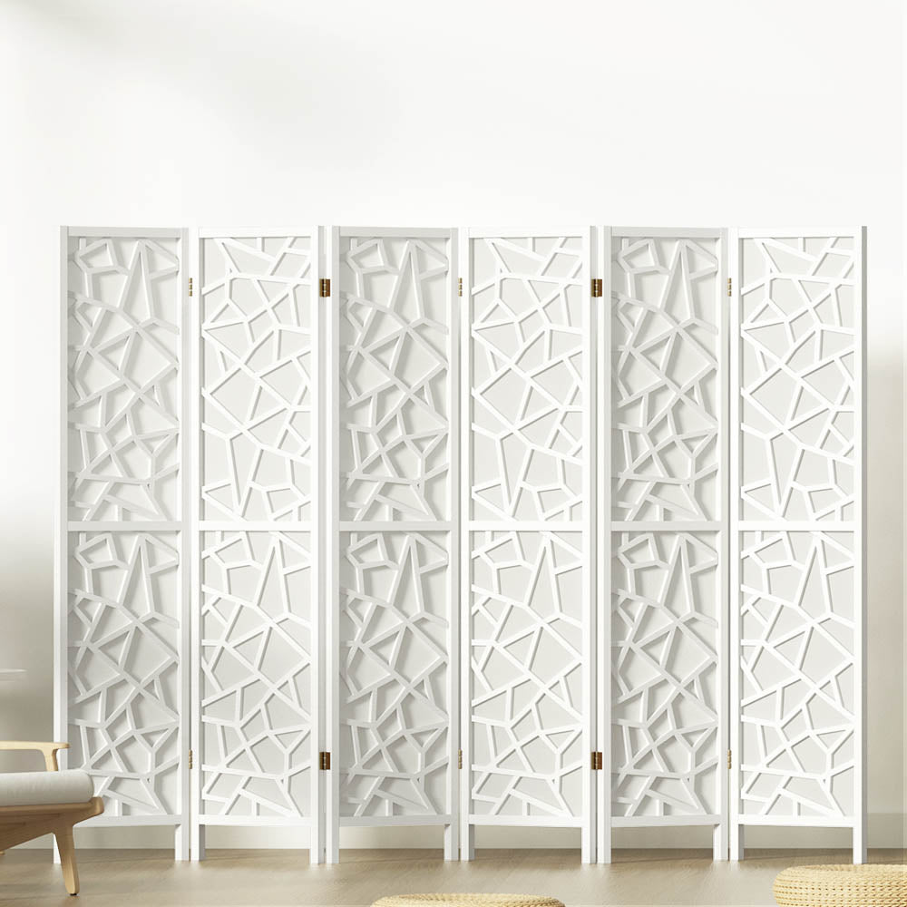 Clover 6-Panel Room Divider Screen White