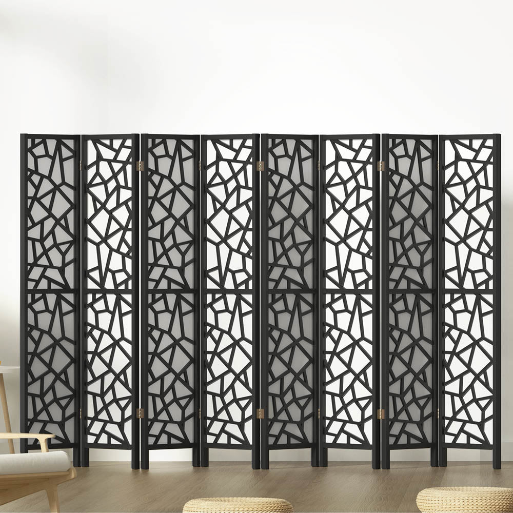 Clover 8-Panel Room Divider Screen Black 325x170cm