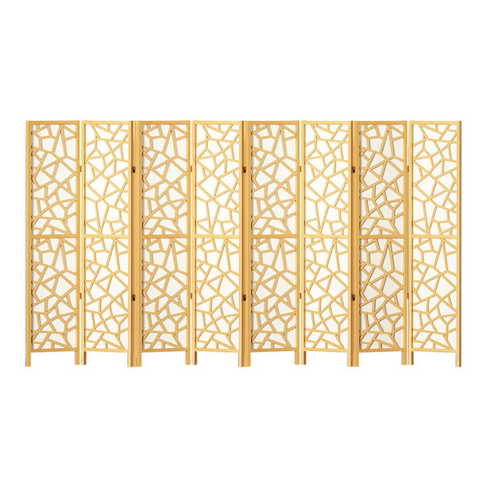 Clover 8-Panel Room Divider Screen Natural