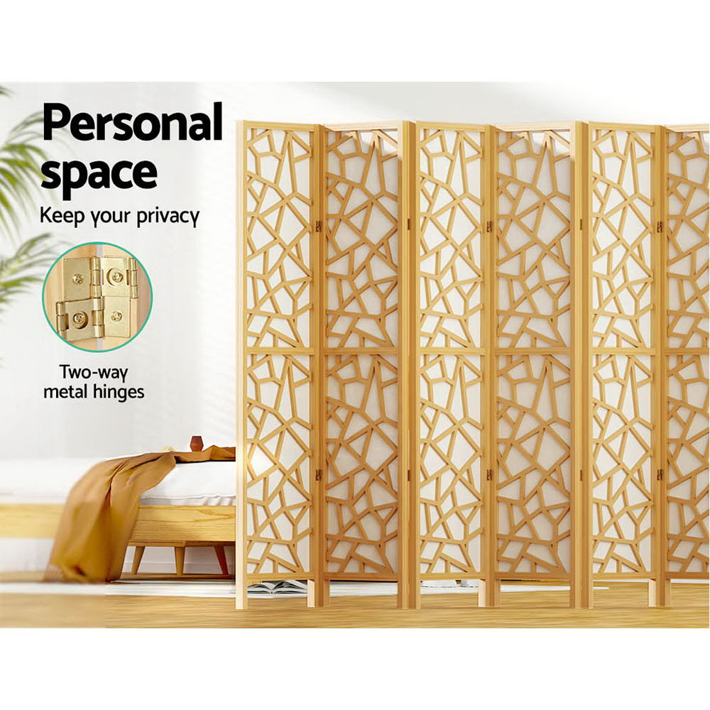Clover 8-Panel Room Divider Screen Natural