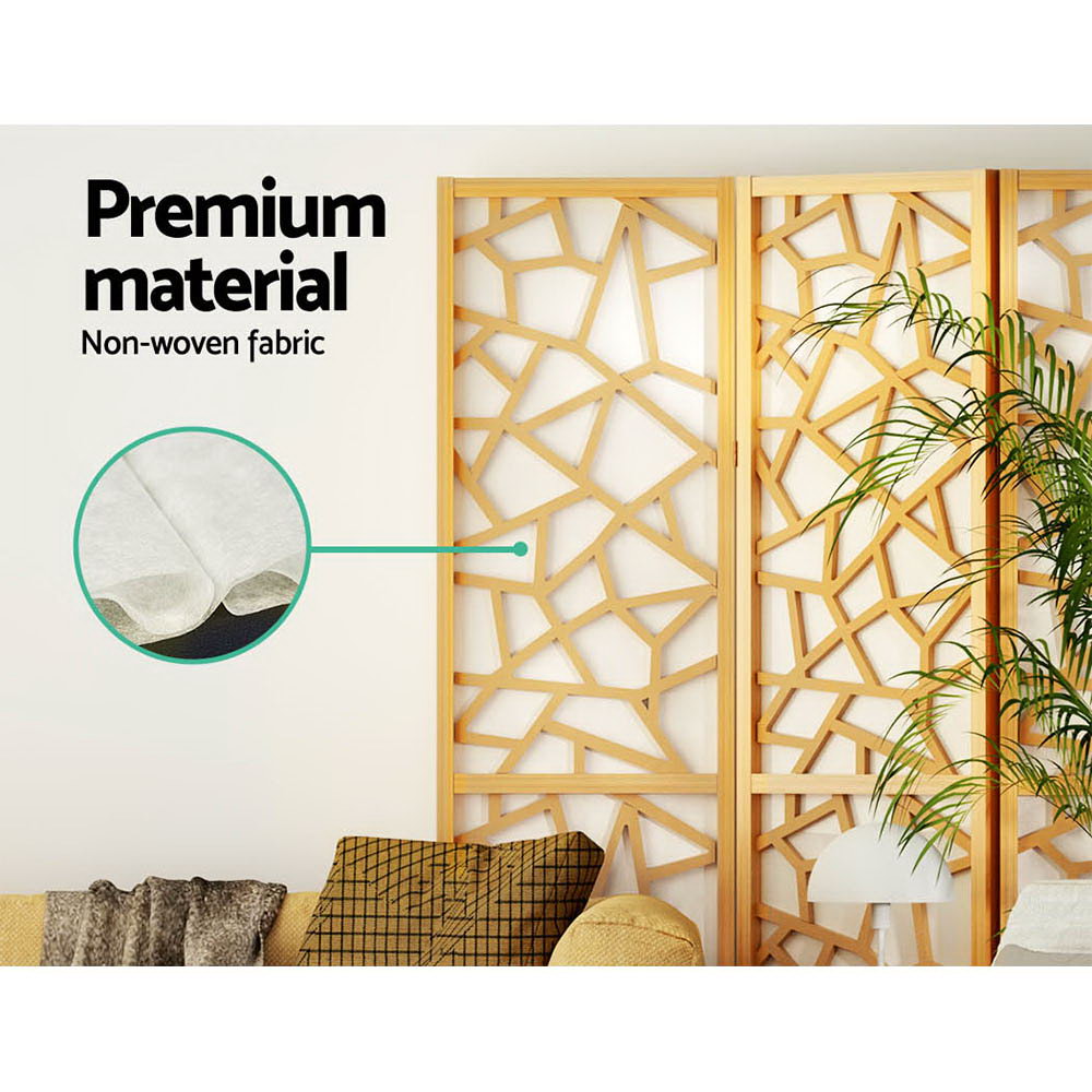 Clover 8-Panel Room Divider Screen Natural