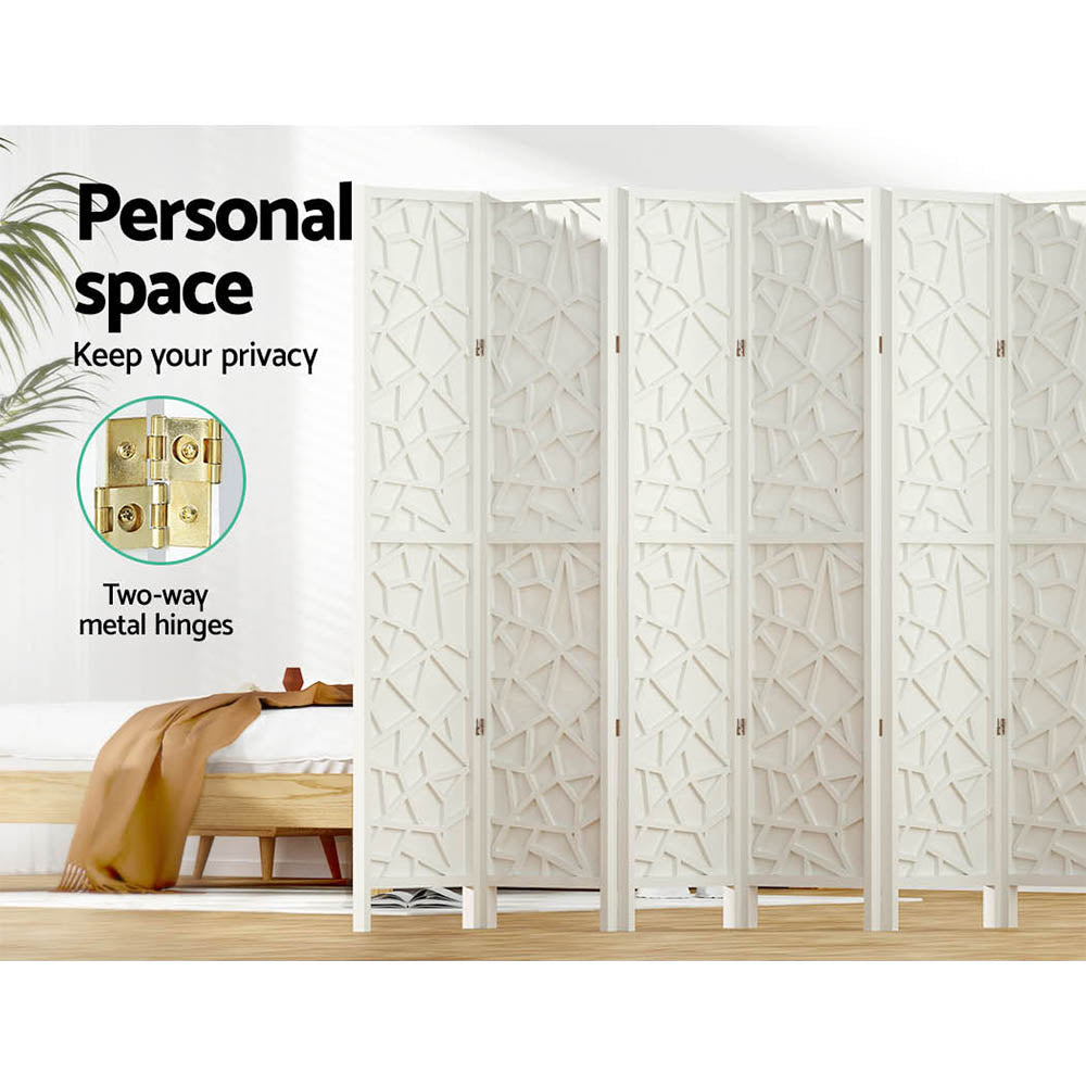 Clover 8-Panel Room Divider Screen White