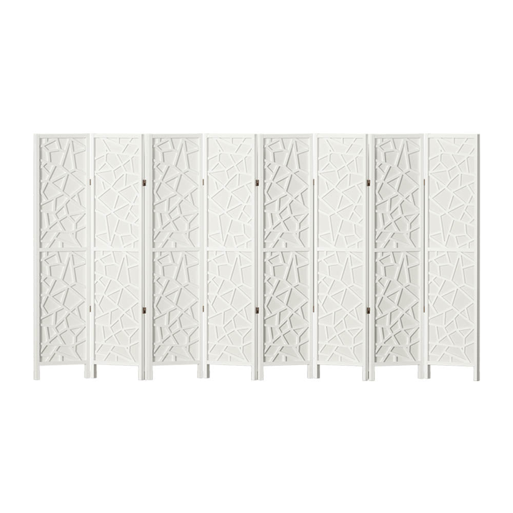 Clover 8-Panel Room Divider Screen White