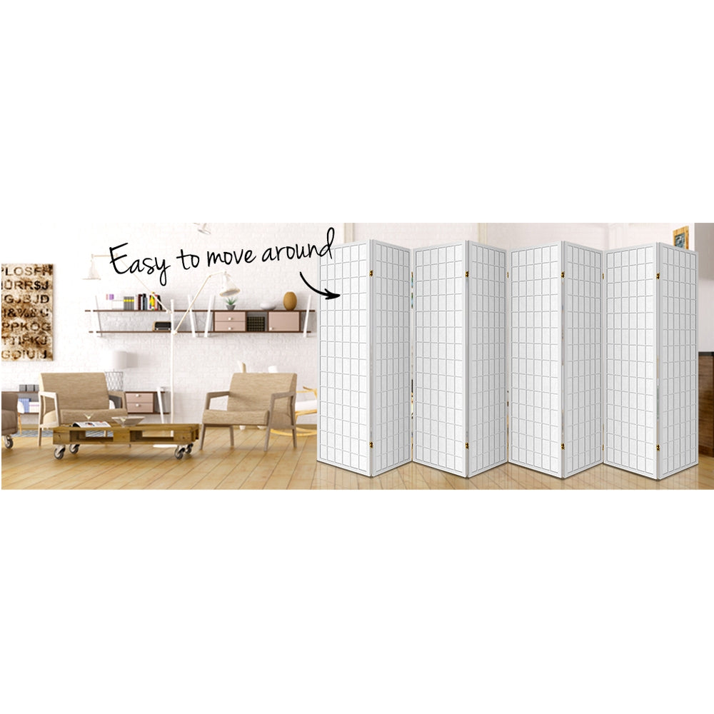 Artiss 8-Panel Room Divider Screen White 348x179cm