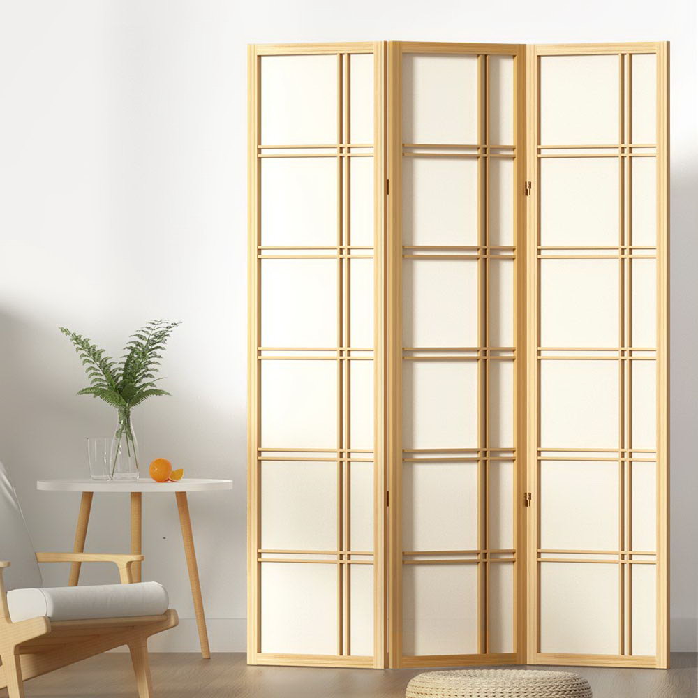 Nova 3-Panel Room Divider Screen Natural 132x179cm