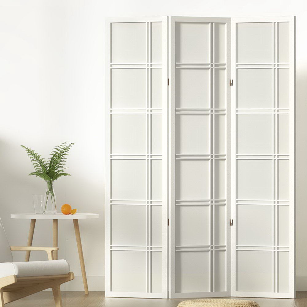 Nova 3-Panel Room Divider Screen White