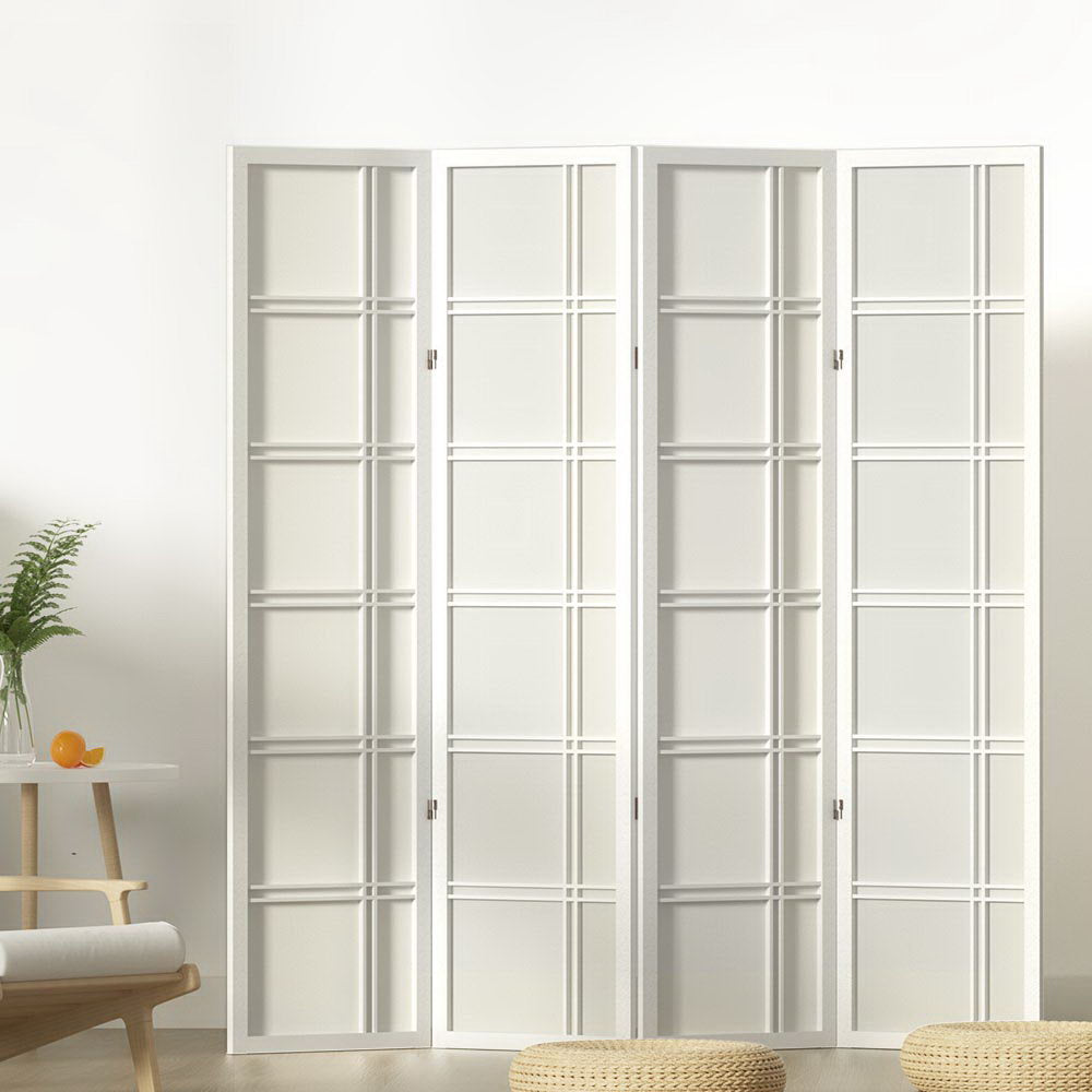 Nova 4-Panel Room Divider Screen White 176x179cm