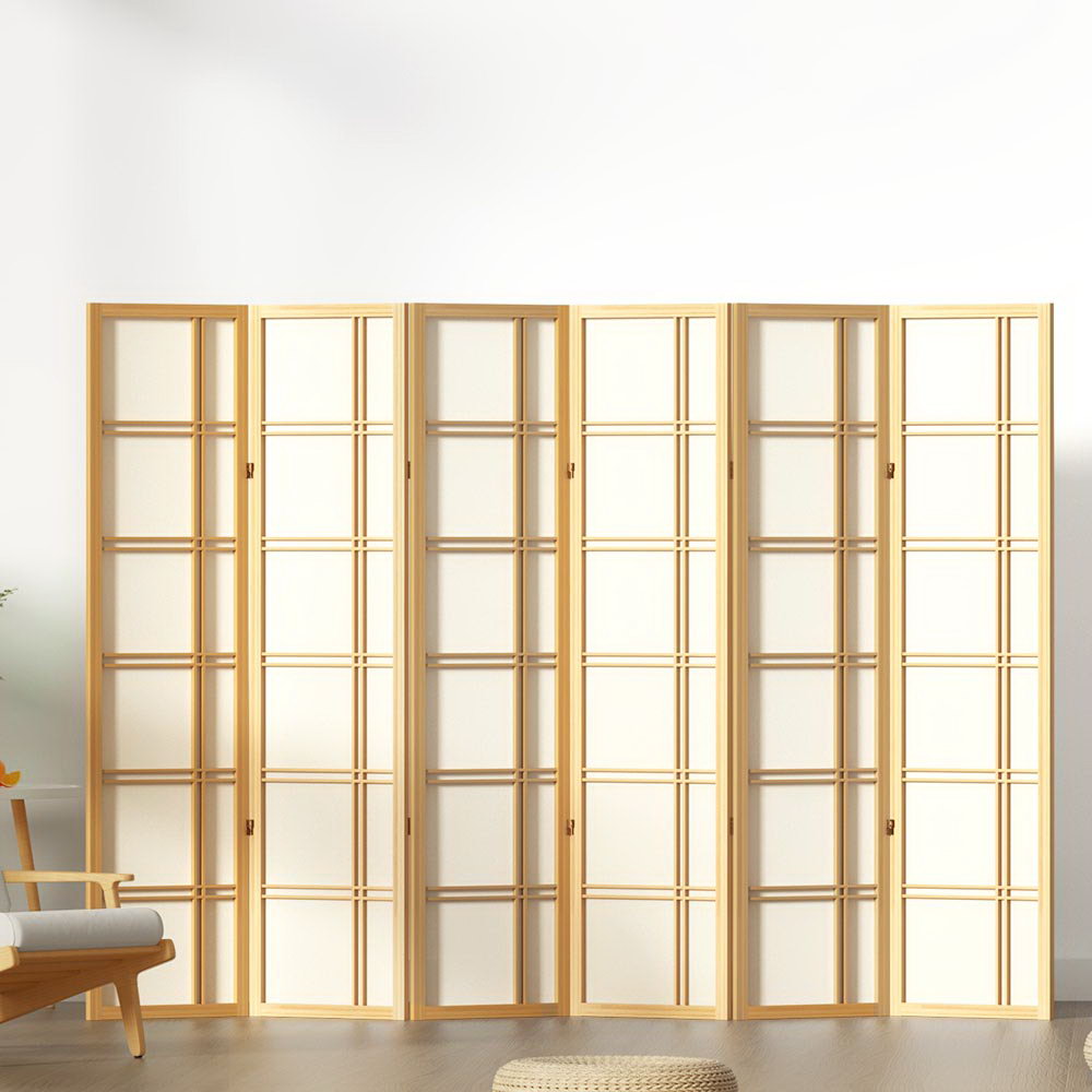 Nova 6-Panel Room Divider Screen Natural