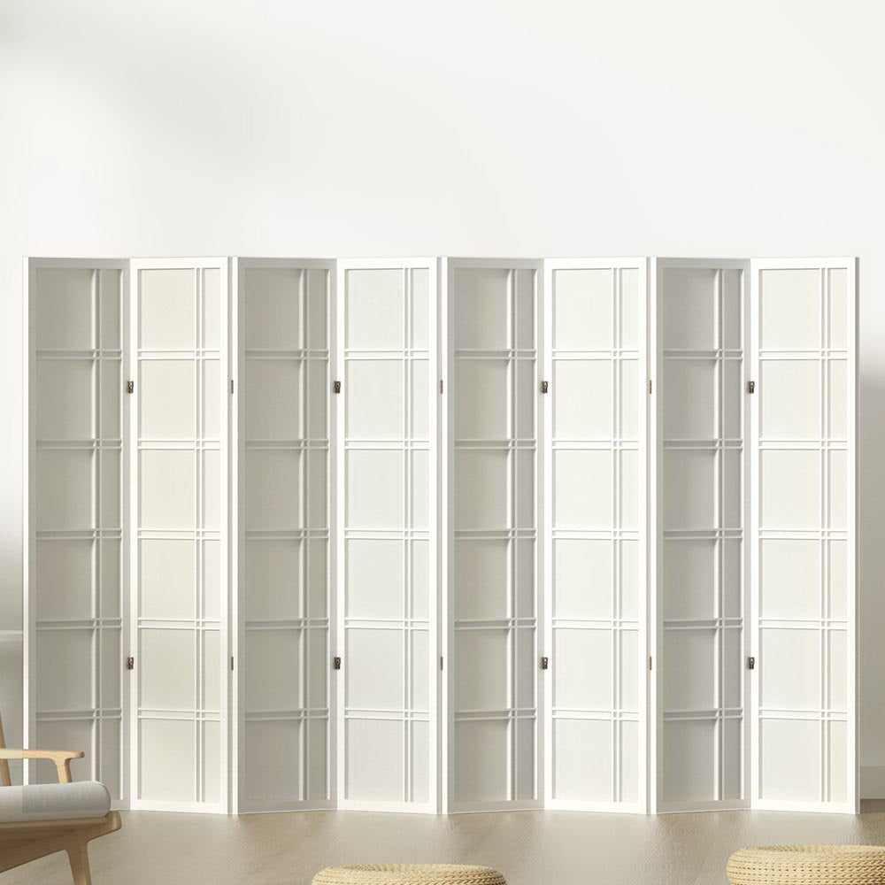 Nova 8-Panel Room Divider Screen White