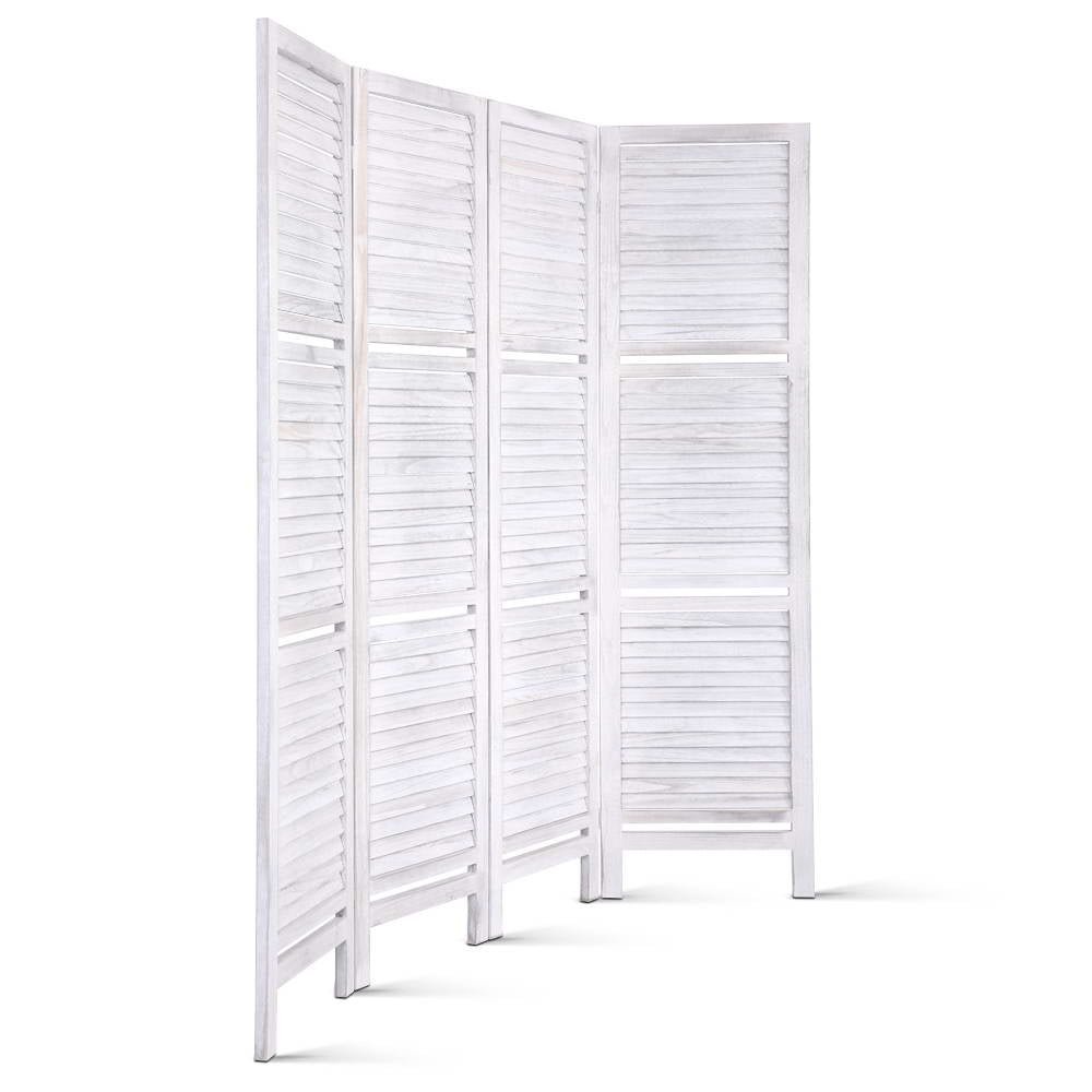 Artiss 4-Panel Room Divider Screen 163x170cm Shelf White