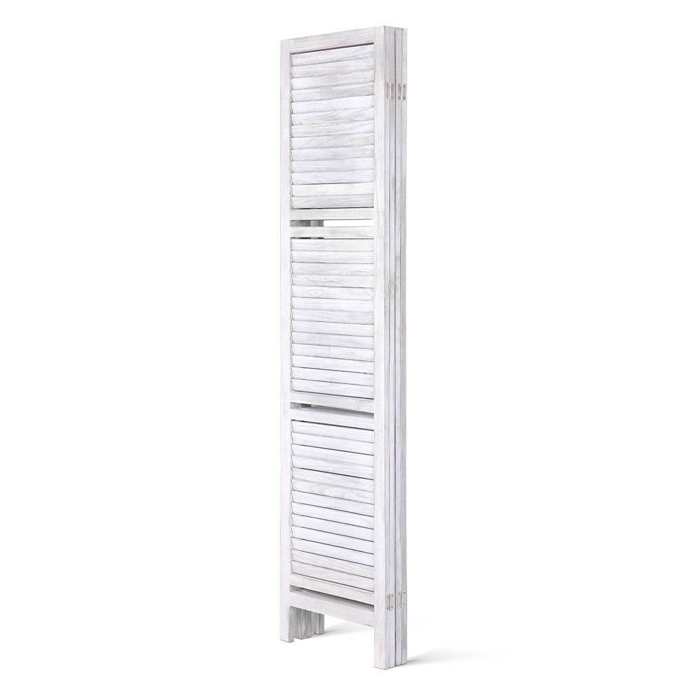 Artiss 4-Panel Room Divider Screen 163x170cm Shelf White