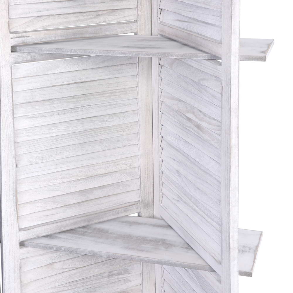 Artiss 4-Panel Room Divider Screen 163x170cm Shelf White