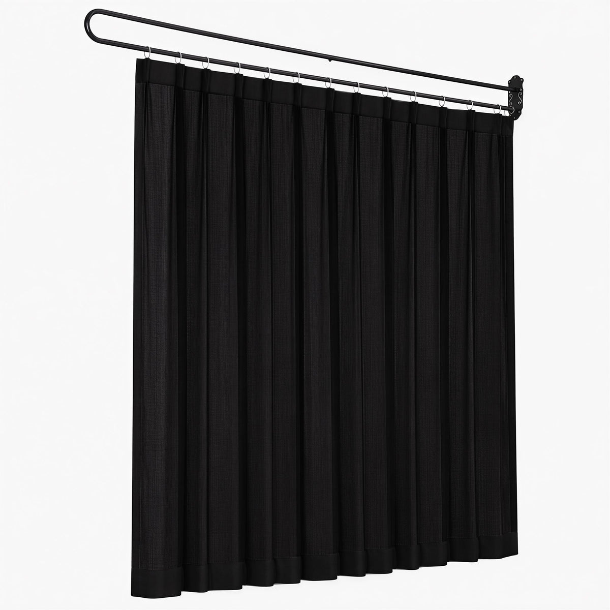 Artiss Room Divider Wall Mounted Hanging Curtain Partition Screen Black 200x220cm