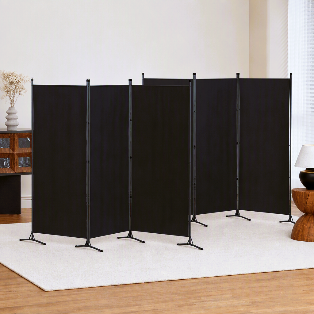 Artiss 3 Panel Room Divider Set of 2 Folding Privacy Screen Black