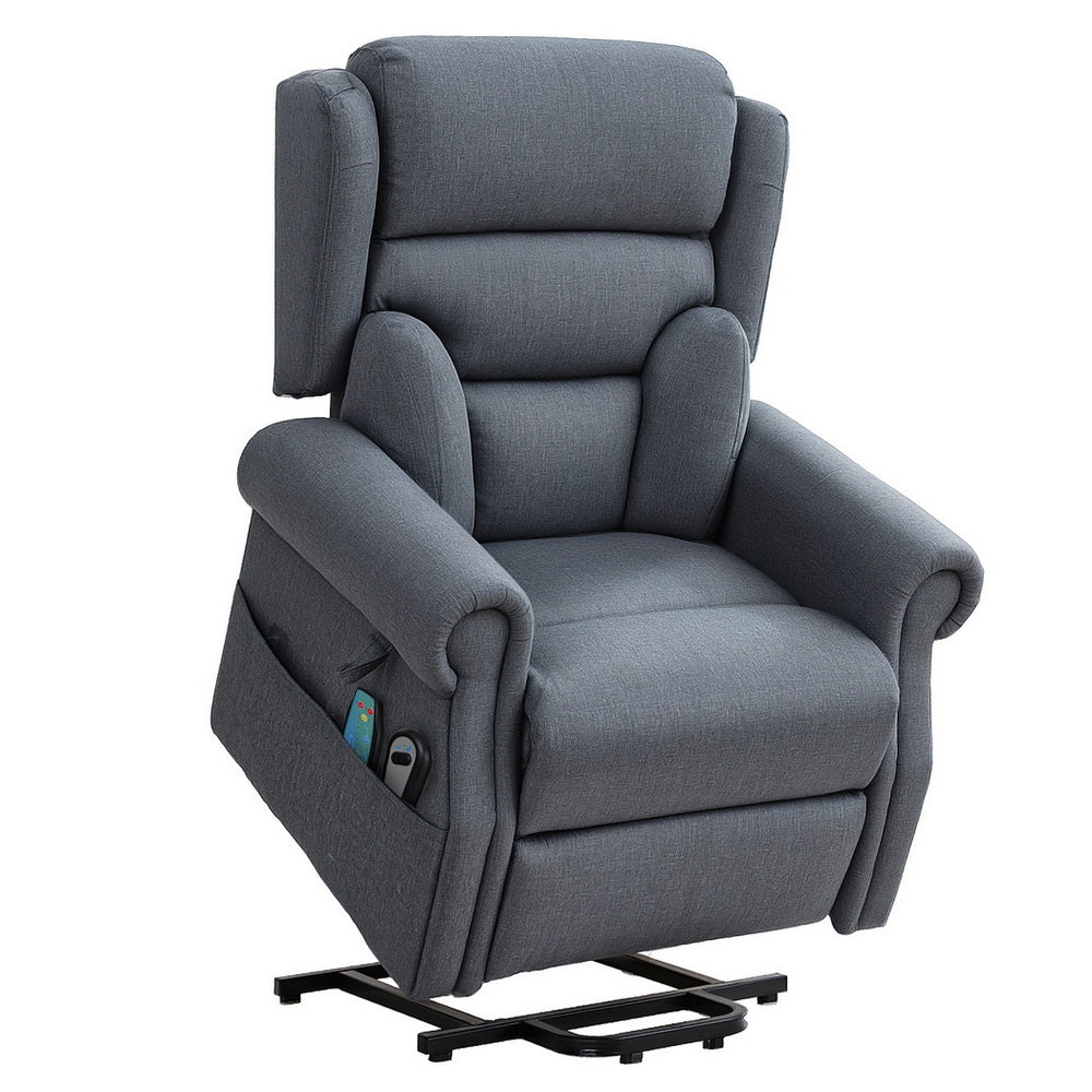 Artiss Electric Recliner Chair Power Lift Massage Heated Grey